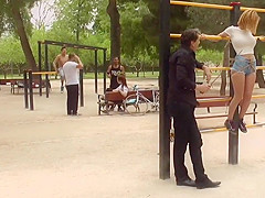 Two European slaves tormented in public
