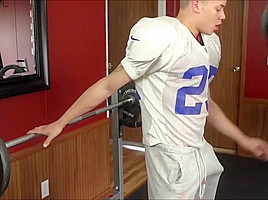 Two amazingly hot football studs doing it