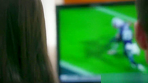 Unseparatable friends engage in hot threesome while watching game
