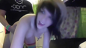 Very Cute teen 18+ Emo Girl Fucks on Webcam