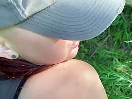 Wife Leokleo Fucks In The Bushes And Gives A Passionate Blowjob