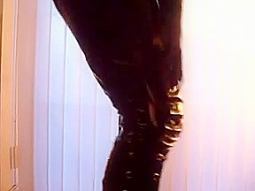 Woman enjoying taut leather