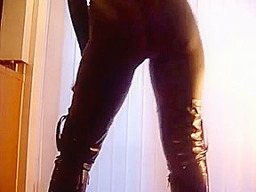Woman enjoying taut leather