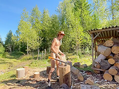 Woodchopping And Masturbation - 4k 60fps