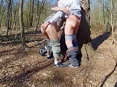 Young Gay Fucks Older Man In Woods and Sucks His Small Dick