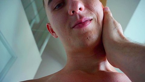 Young hunk fondled in the shower