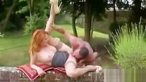 Young sexy maid in stockings anal outdoor