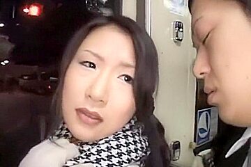 asian girl goped and fucked in public train