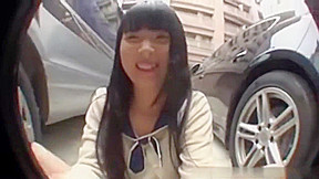 asian girl in a parking lot