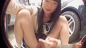 asian girl in a parking lot