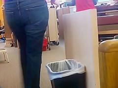 candid librarian jeans ass