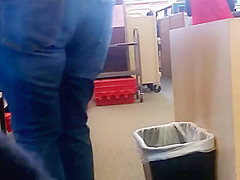 candid librarian jeans ass