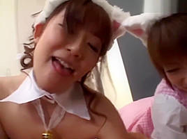 cat eared girls make love to a very lucky guy