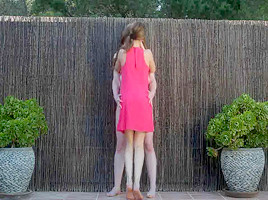 elly and rossy with a bush play a little