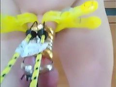 extrem self balls bondage with strech