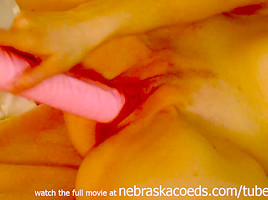 first time amateur blonde hottie with a big pink dildo