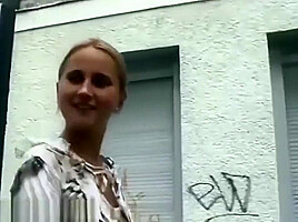 german teen 18+ picked up for her first sex video