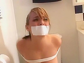 girl tied up and gagged in black socks