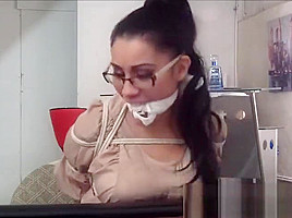 sahrye panty and microfoam tape gagged for losing poker