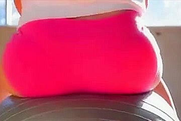 softcore oriental legal age teenager 18+ in shorts and panty exercise