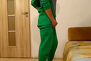 teen 18+ Crossdresser Solo With A Glass Bottle