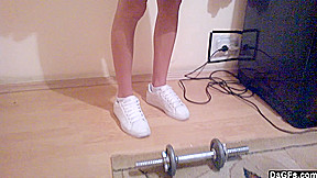 teen 18+ Stretching And Working Out Naked