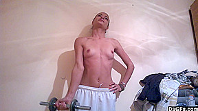 teen 18+ Stretching And Working Out Naked