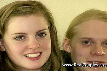 teen 18+ couple Beatrix Bliss and Drew talk before fucking