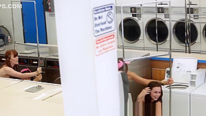 teen 18+ cum spray laundrette