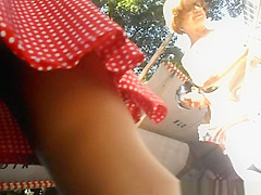 teen 18+ in short red dress and sexy legs
