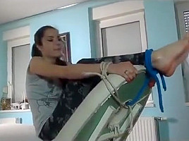 ticklish feet - tickling with oil